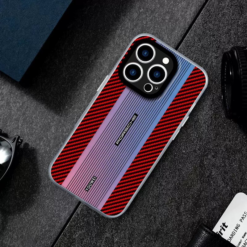 Gradient Laser Carbon Fiber Anti-drop iPhone Cases 