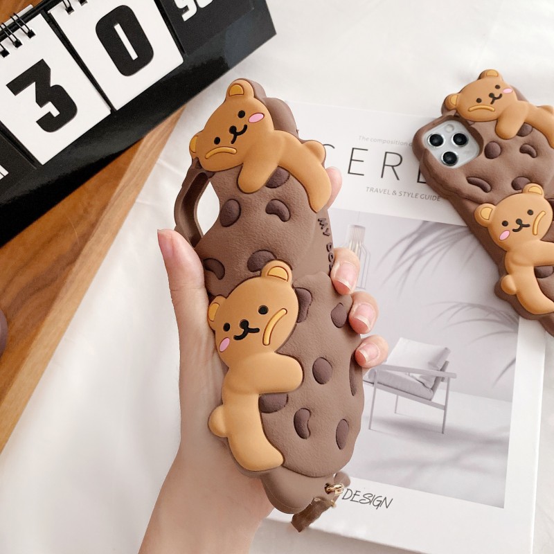 Cute Cookie Bear Silicone Phone Case