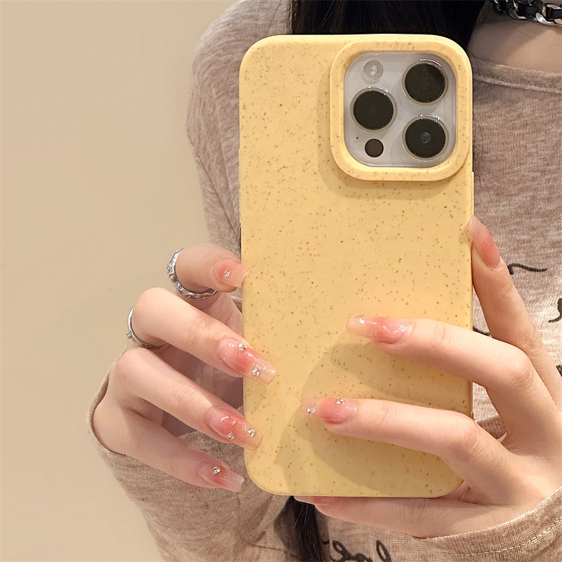 Wheat Shell Solid Color Silicone Protective Case