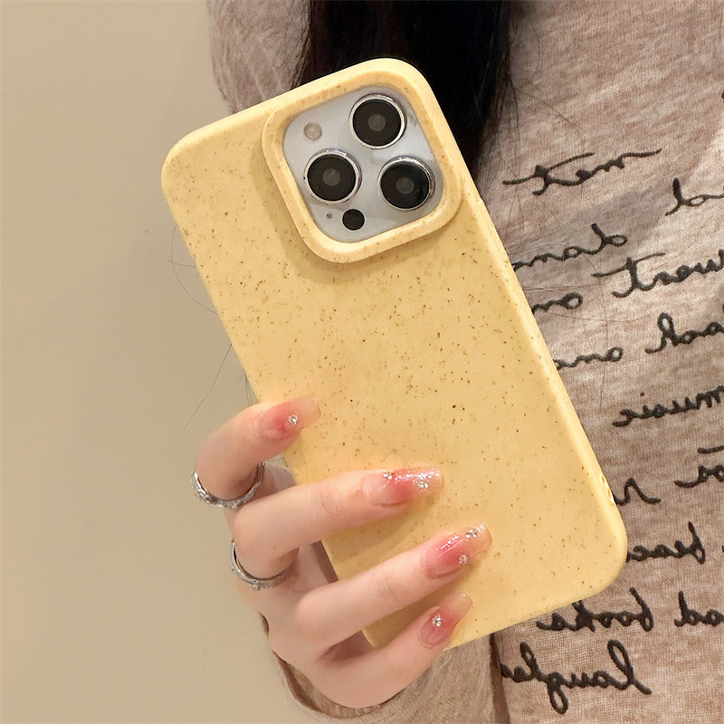 Wheat Shell Solid Color Silicone Protective Case