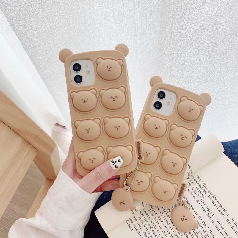 Cute Teddy Bear Silicone Phone Case