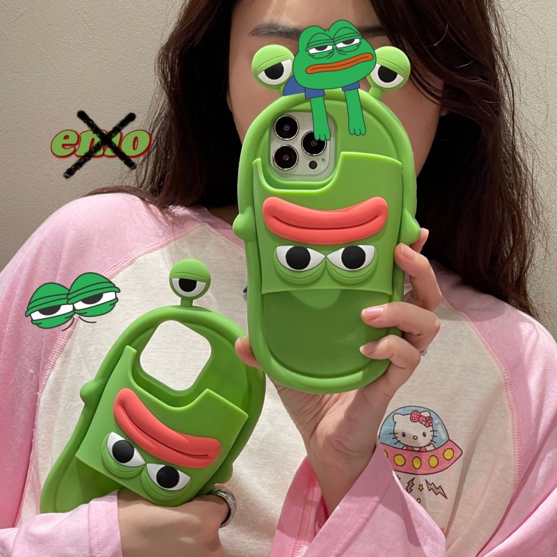 Cartoon Frog Slippers Compatible Apple Phone Case Silicone