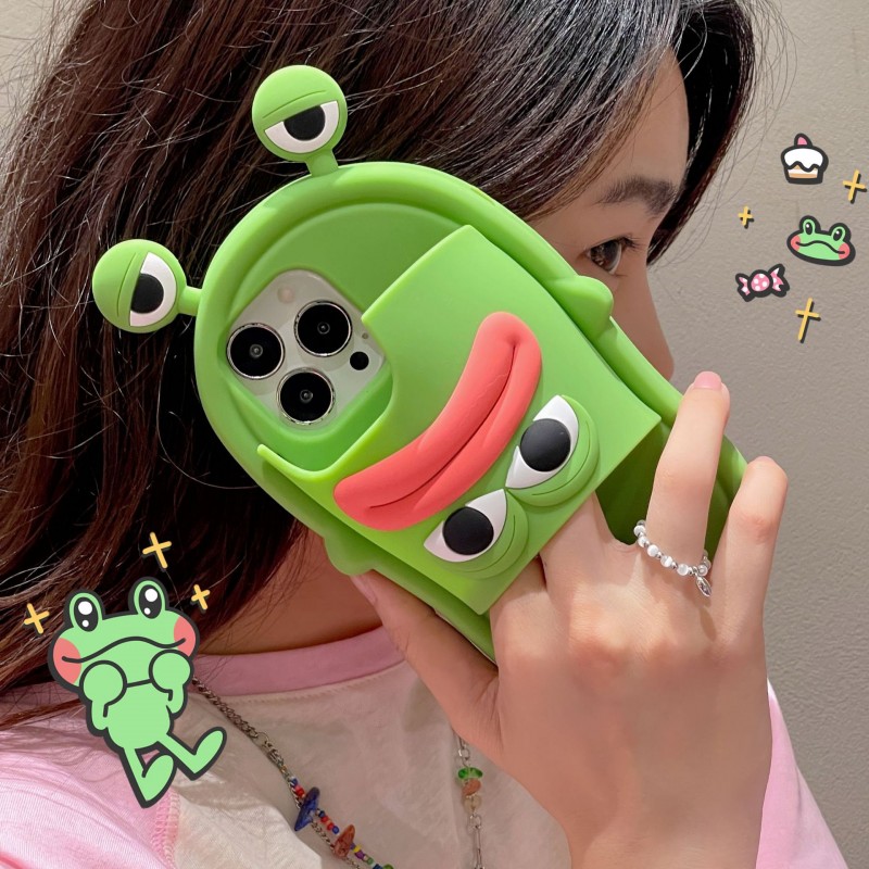 Cartoon Frog Slippers Compatible Apple Phone Case Silicone