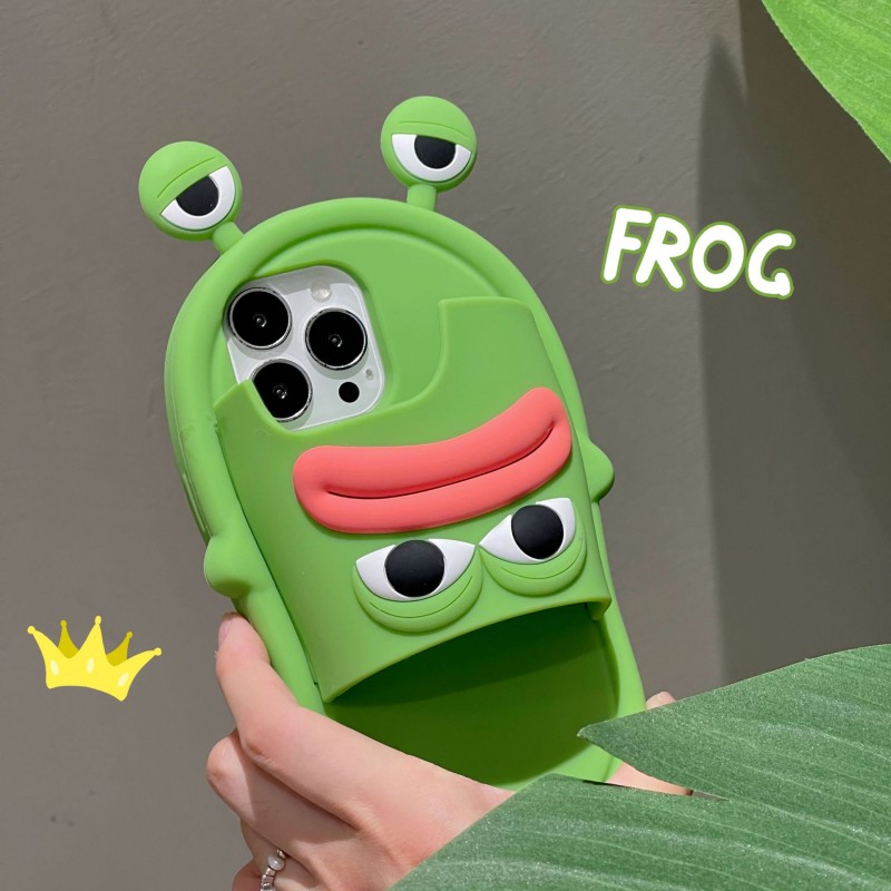 Cartoon Frog Slippers Compatible Apple Phone Case Silicone