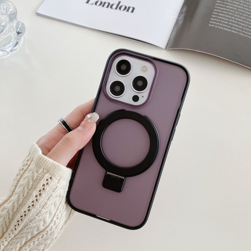 Full Coverage Colorful Semi-Transparent Magnetic Bracket Case