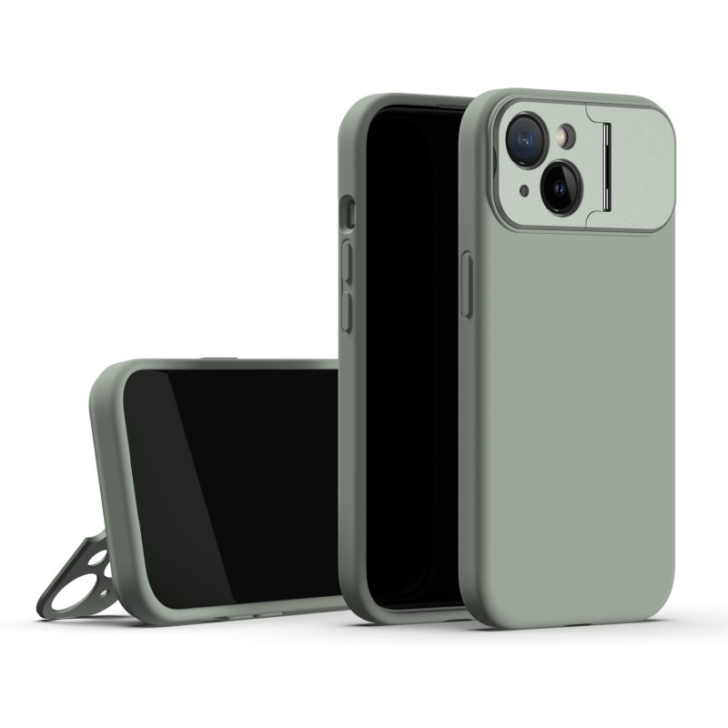 Liquid Silicone Shockproof Protective Case with Metal Stand