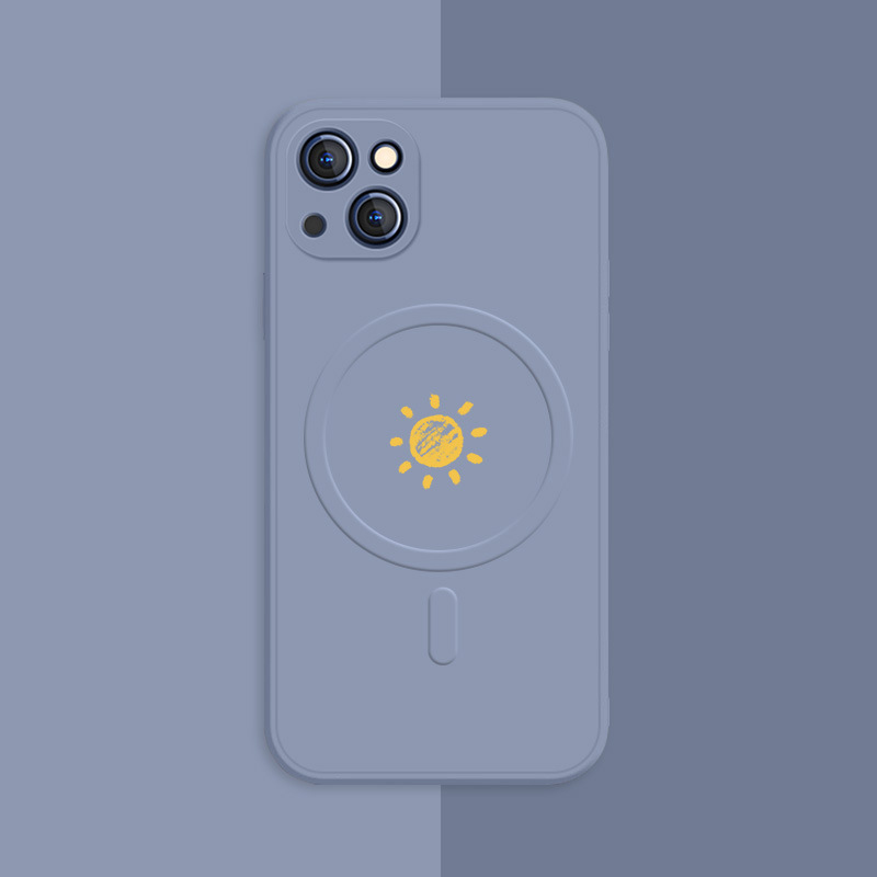 Sun Printed Silicone Magnetic Adsorption Phone Case