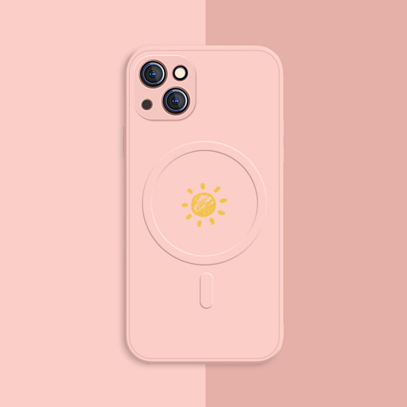 Sun Printed Silicone Magnetic Adsorption Phone Case