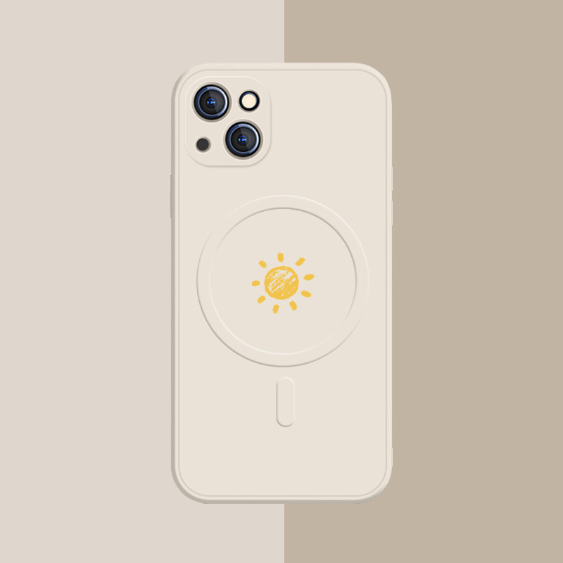 Sun Printed Silicone Magnetic Adsorption Phone Case