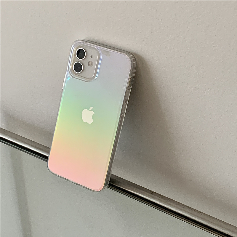 Premium Laser Rainbow Gradient iPhone Case