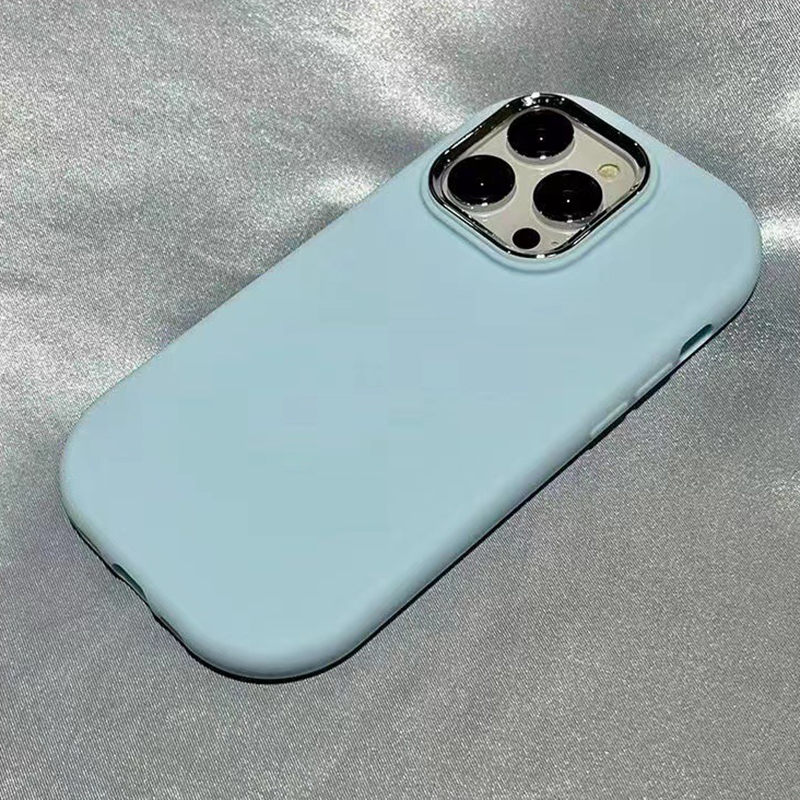 Premium Feel Solid Color Oval Silicone Soft Case for iPhone