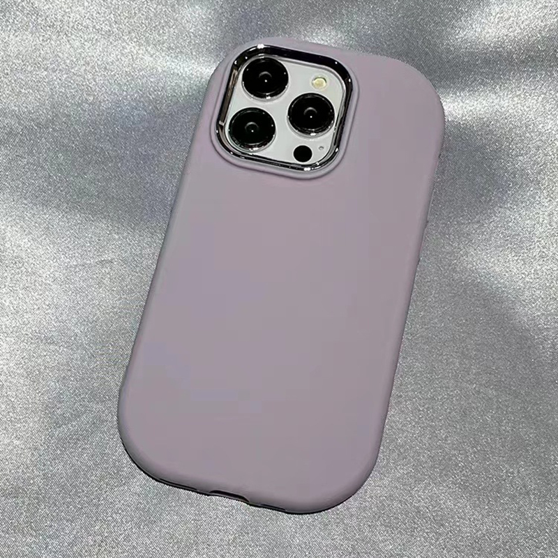 Premium Feel Solid Color Oval Silicone Soft Case for iPhone