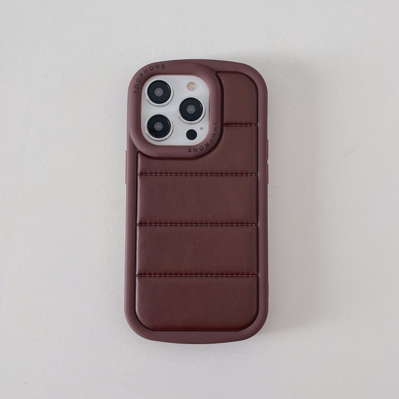 Solid Color Down Jacket Design Liquid silicone Phone Case for iPhone