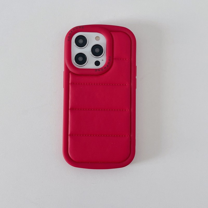 Solid Color Down Jacket Design Liquid silicone Phone Case for iPhone