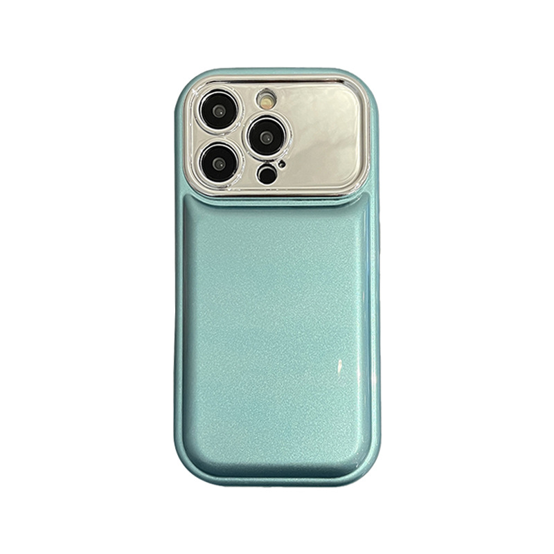 Silicone Solid Color Electroplated Large Window Phone Case for iPhone  