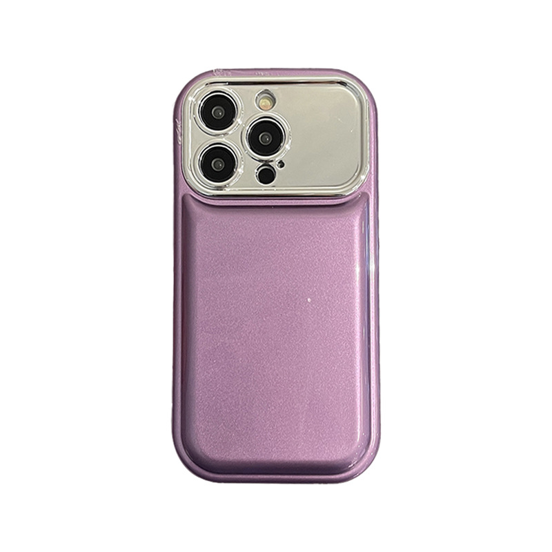 Silicone Solid Color Electroplated Large Window Phone Case for iPhone  