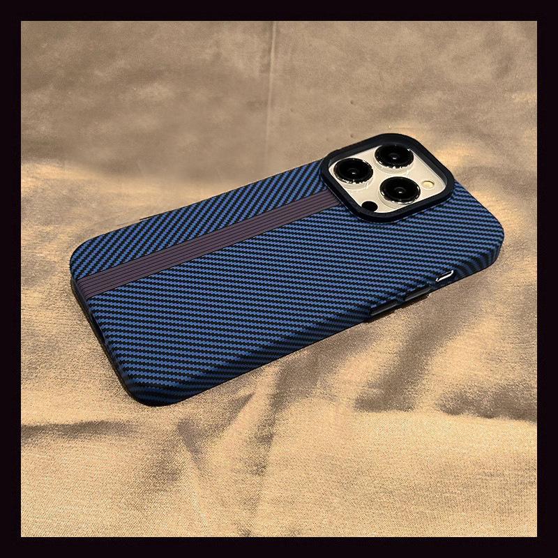 Carbon Fiber iPhone Metal Lens Ring Anti-fall Full-coverage Protective Case