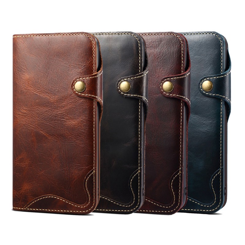 Multiple Card Slots Luxurious Waxed Finish Wallet Phone Case 