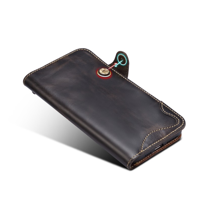 Multiple Card Slots Luxurious Waxed Finish Wallet Phone Case 