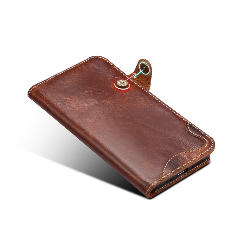 Multiple Card Slots Luxurious Waxed Finish Wallet Phone Case 