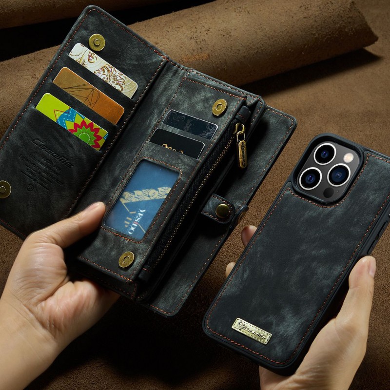 Magnetic Wallet Phone Case With  Card Slots And A Detachable Lanyard