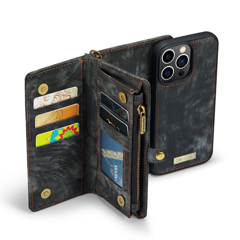 Magnetic Wallet Phone Case With  Card Slots And A Detachable Lanyard