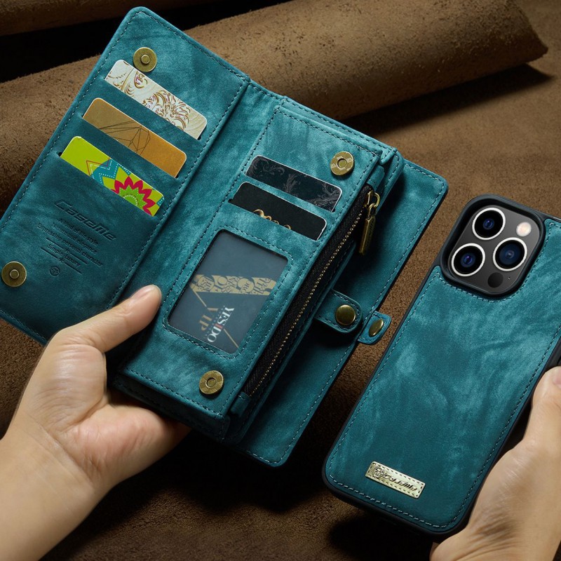 Magnetic Wallet Phone Case With  Card Slots And A Detachable Lanyard