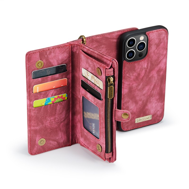 Magnetic Wallet Phone Case With  Card Slots And A Detachable Lanyard