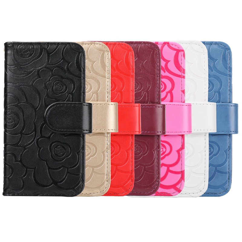 Camellia Flower Wallet Phone Case Combining Shock Resistance, Kickstand Functionality