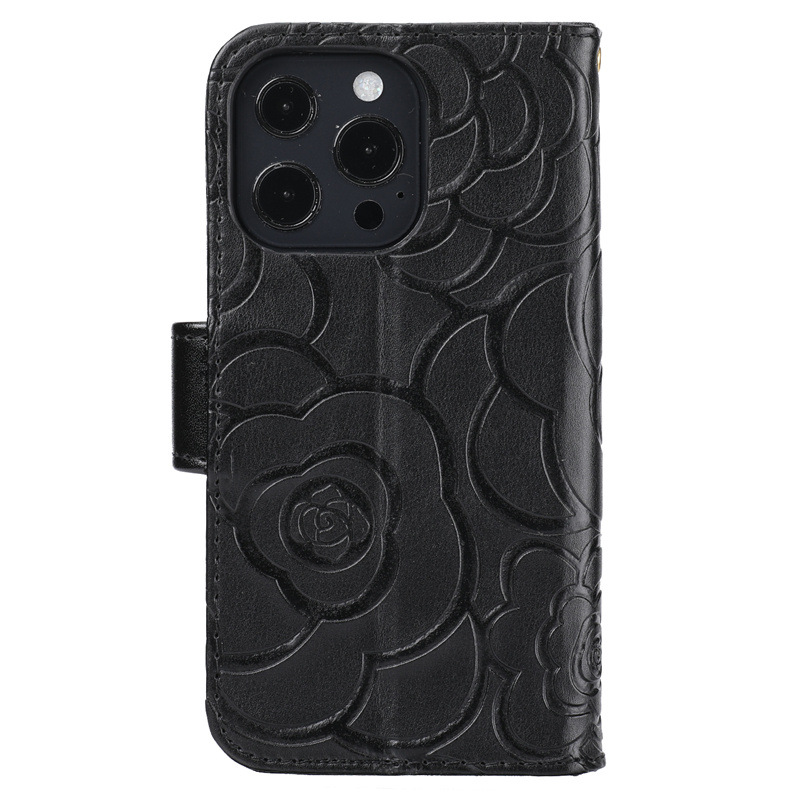 Camellia Flower Wallet Phone Case Combining Shock Resistance, Kickstand Functionality