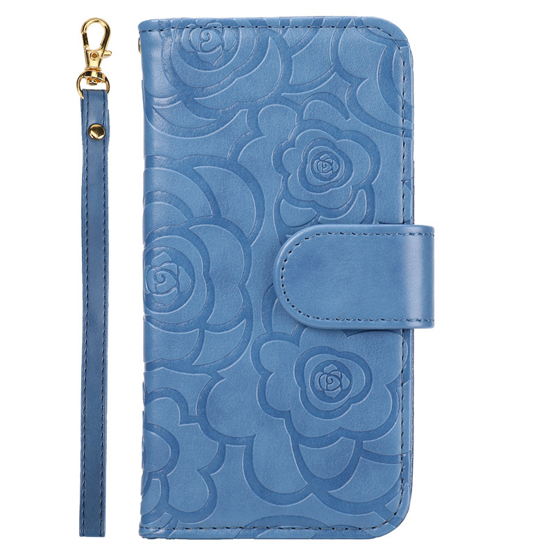 Camellia Flower Wallet Phone Case Combining Shock Resistance, Kickstand Functionality