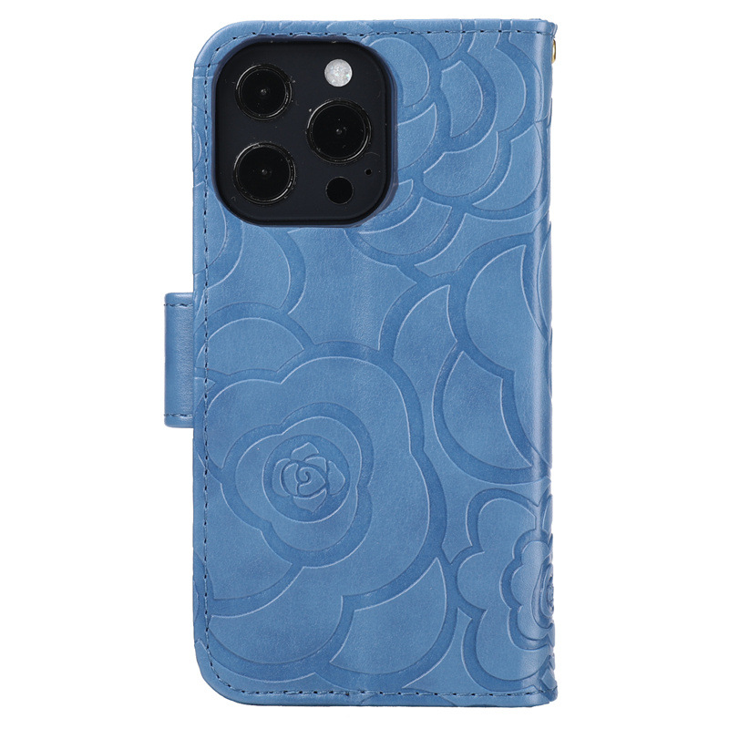 Camellia Flower Wallet Phone Case Combining Shock Resistance, Kickstand Functionality