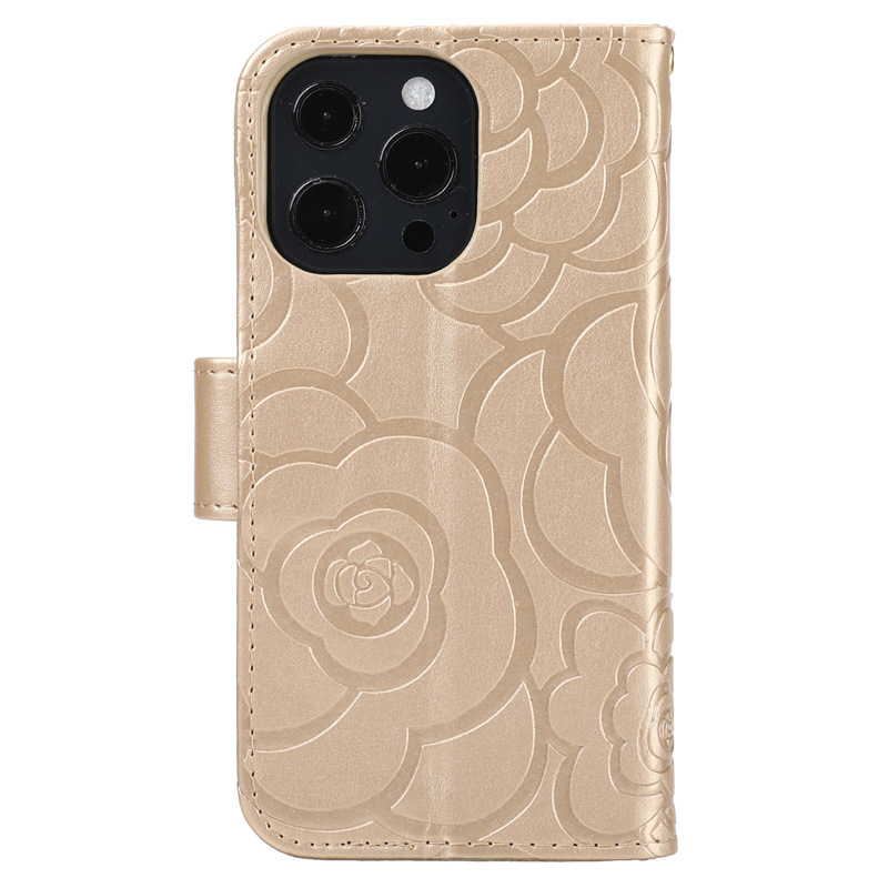 Camellia Flower Wallet Phone Case Combining Shock Resistance, Kickstand Functionality