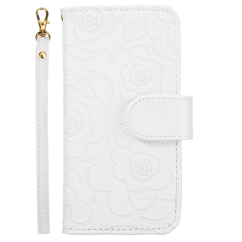 Camellia Flower Wallet Phone Case Combining Shock Resistance, Kickstand Functionality