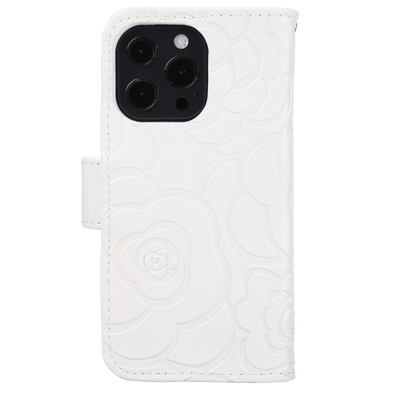 Camellia Flower Wallet Phone Case Combining Shock Resistance, Kickstand Functionality