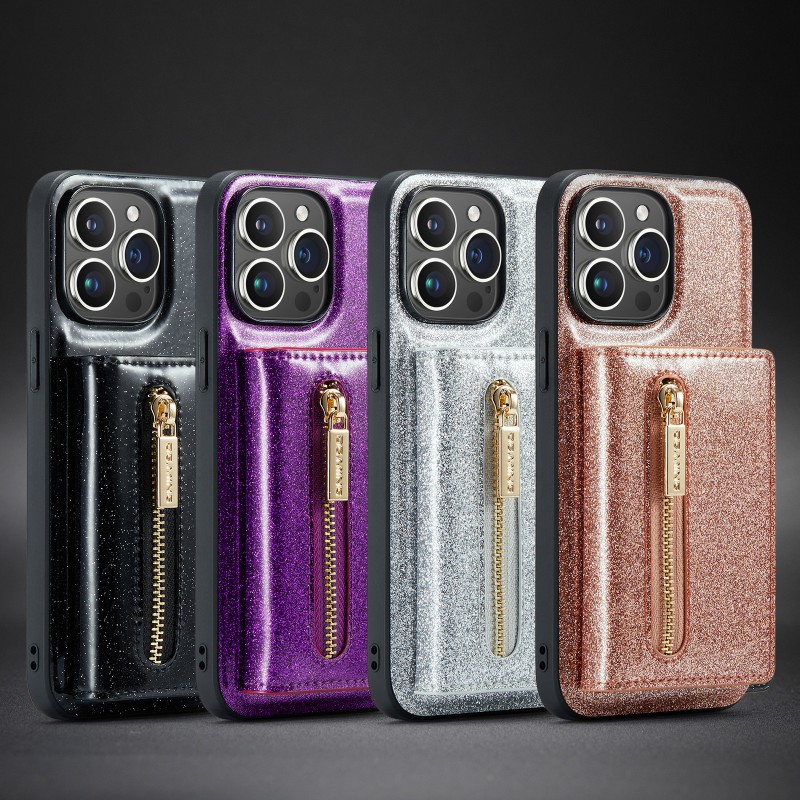  Sparkle Wallet Protective Case with Magnetic Closure