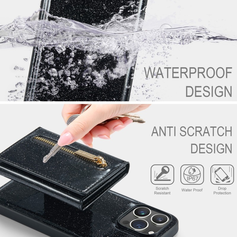  Sparkle Wallet Protective Case with Magnetic Closure