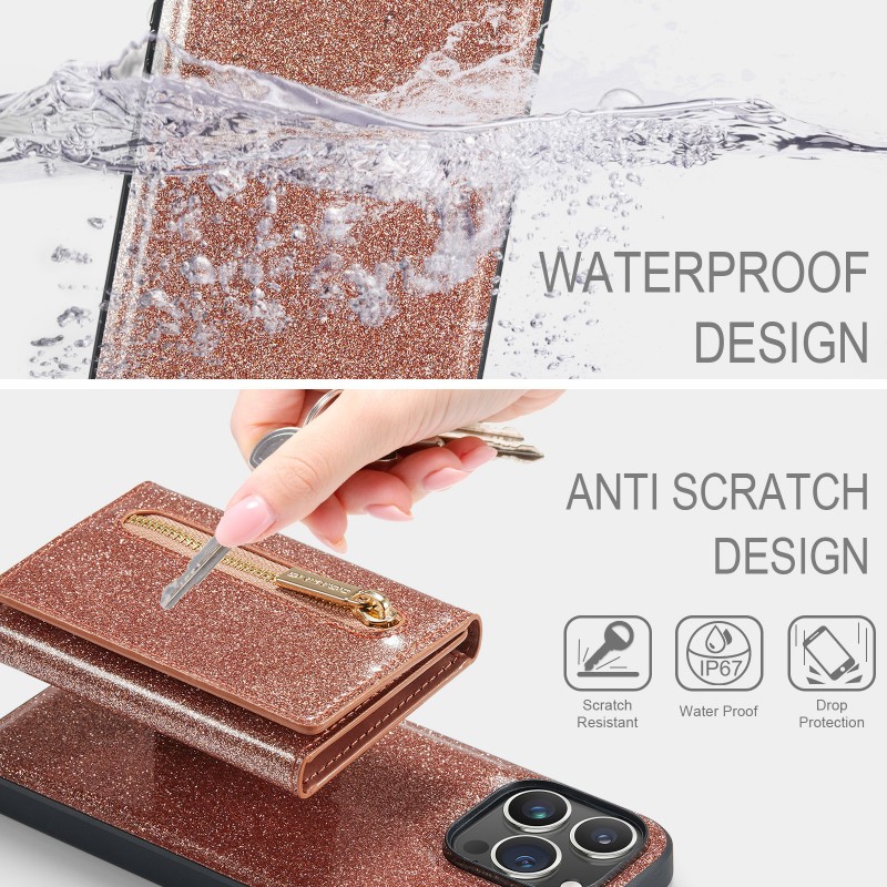  Sparkle Wallet Protective Case with Magnetic Closure