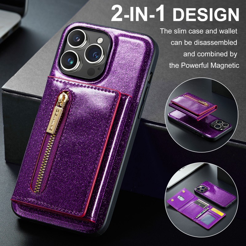  Sparkle Wallet Protective Case with Magnetic Closure