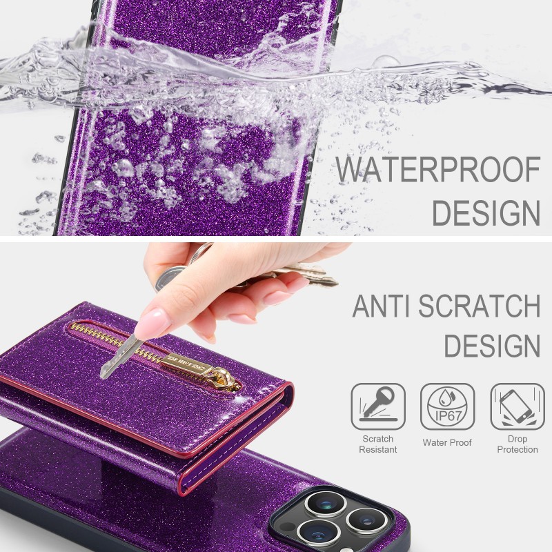  Sparkle Wallet Protective Case with Magnetic Closure