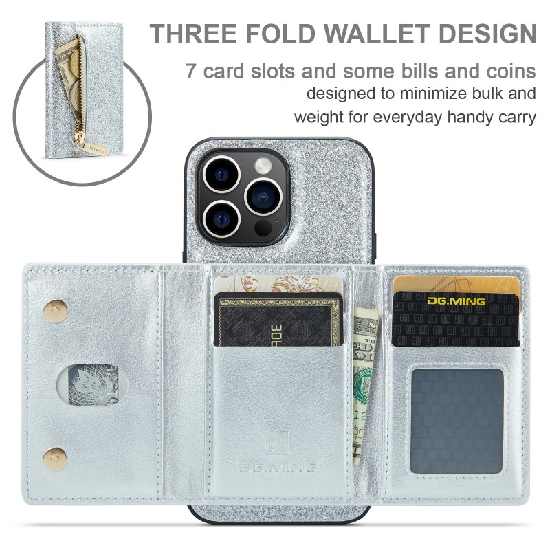  Sparkle Wallet Protective Case with Magnetic Closure