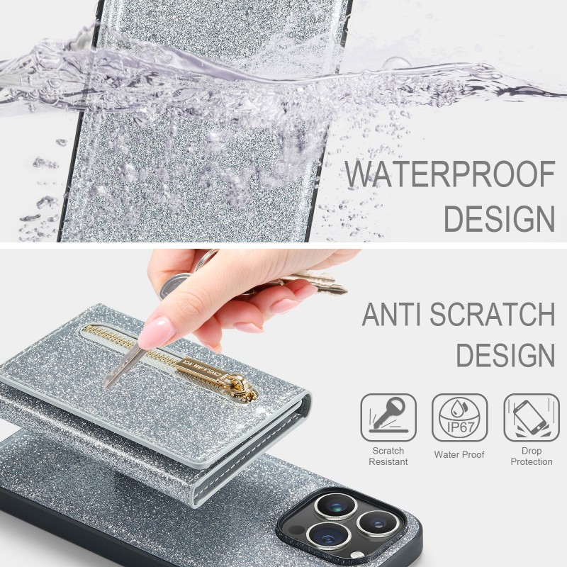  Sparkle Wallet Protective Case with Magnetic Closure