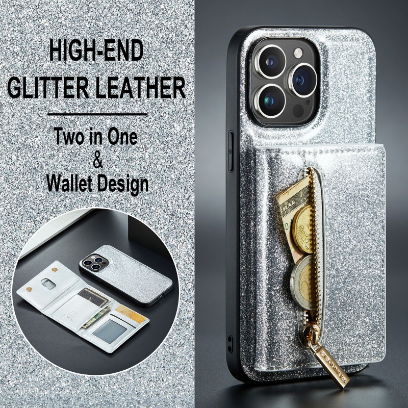  Sparkle Wallet Protective Case with Magnetic Closure