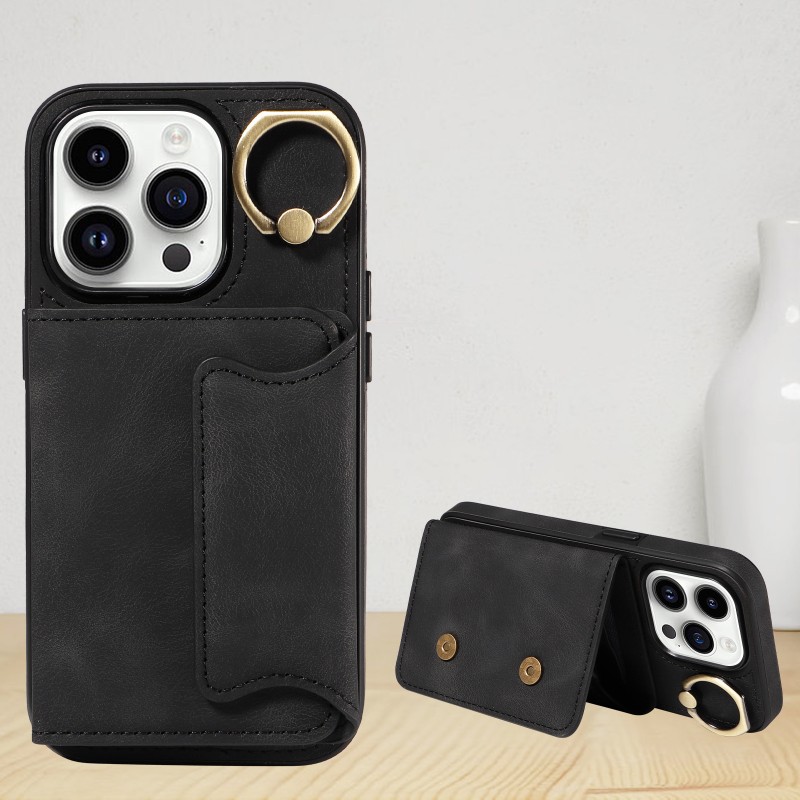 Skin-like Ring Buckle Bracket Card Holder Phone Case