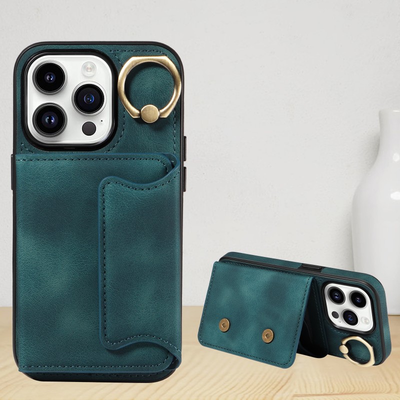 Skin-like Ring Buckle Bracket Card Holder Phone Case