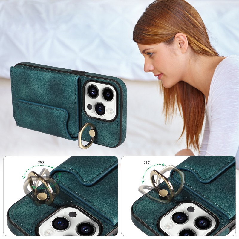 Skin-like Ring Buckle Bracket Card Holder Phone Case