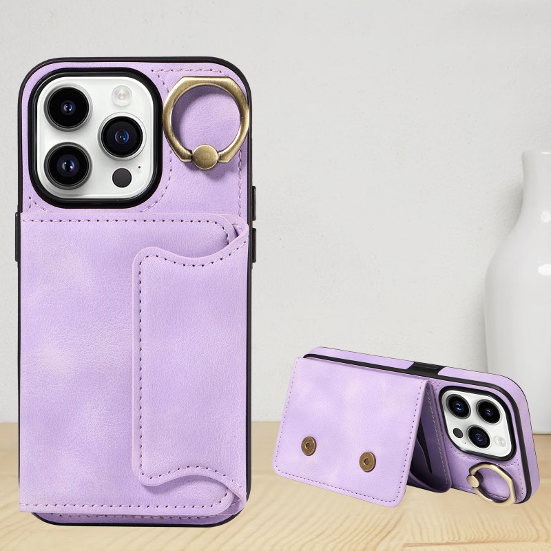 Skin-like Ring Buckle Bracket Card Holder Phone Case