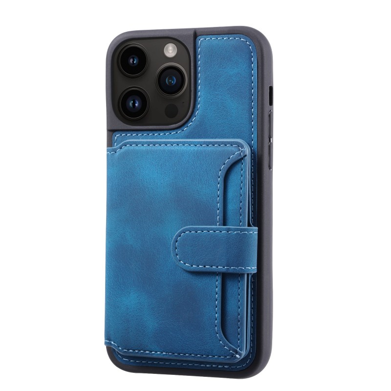 Skin-like Texture Magnetic Adsorption Bracket Card Wallet Case