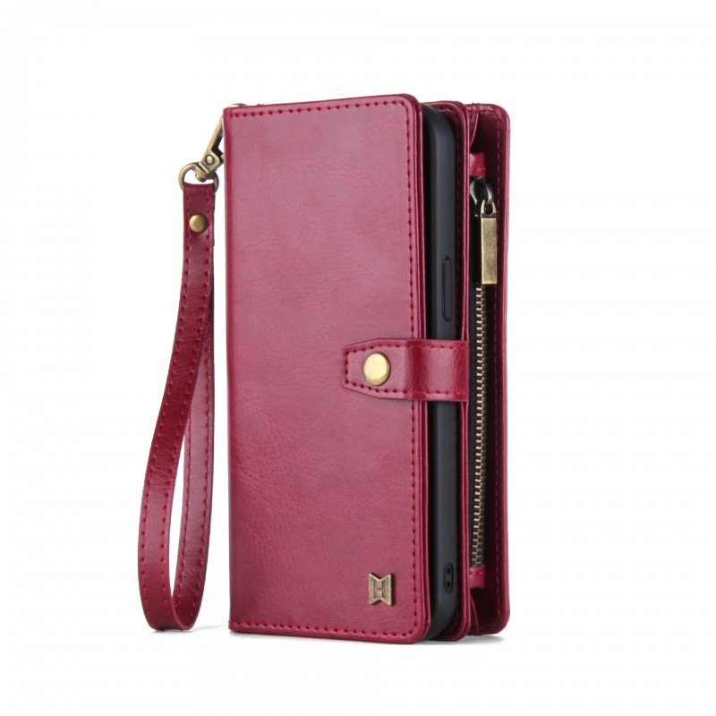 Flip Leather Case with Magnetic Closure and Wallet Design for iPhone