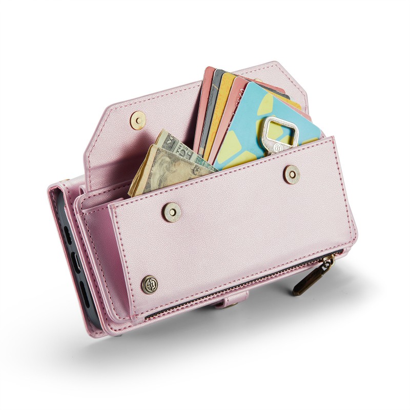 Multi-functional Flip Leather Case with Zipper Wallet for iPhone